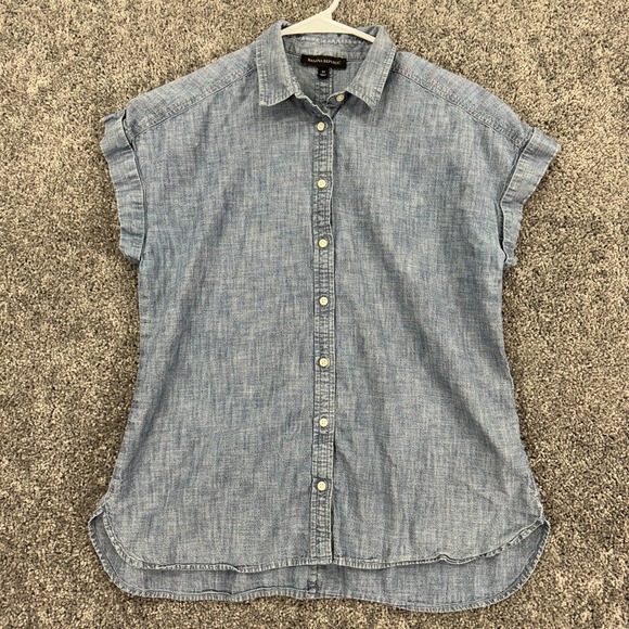 Banana Republic Tops - Banana Republic Shirt Womens Medium Blue Sleeveless Button Collared Casual City